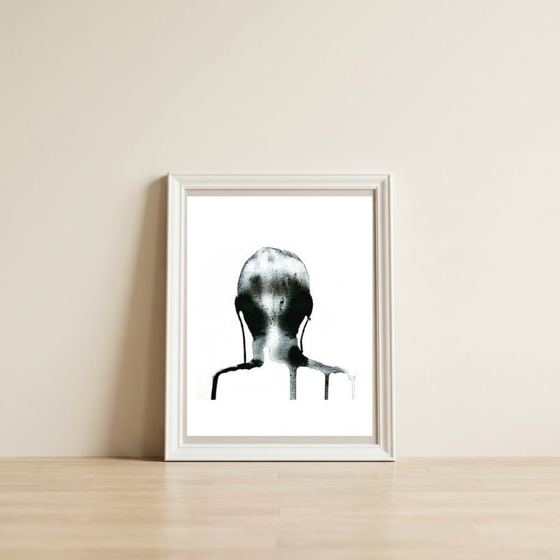 Listening — framed, leaning against the wall