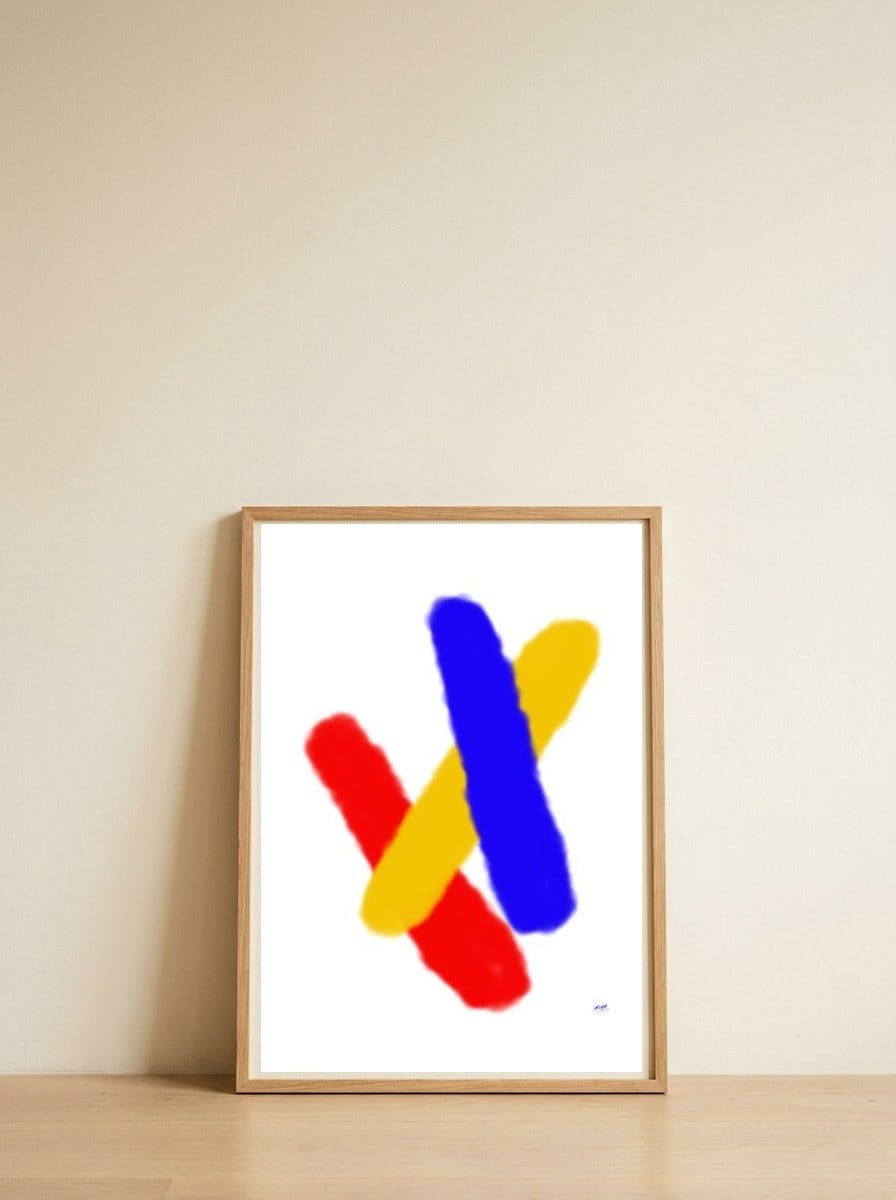 No Reason — framed, leaning against the wall