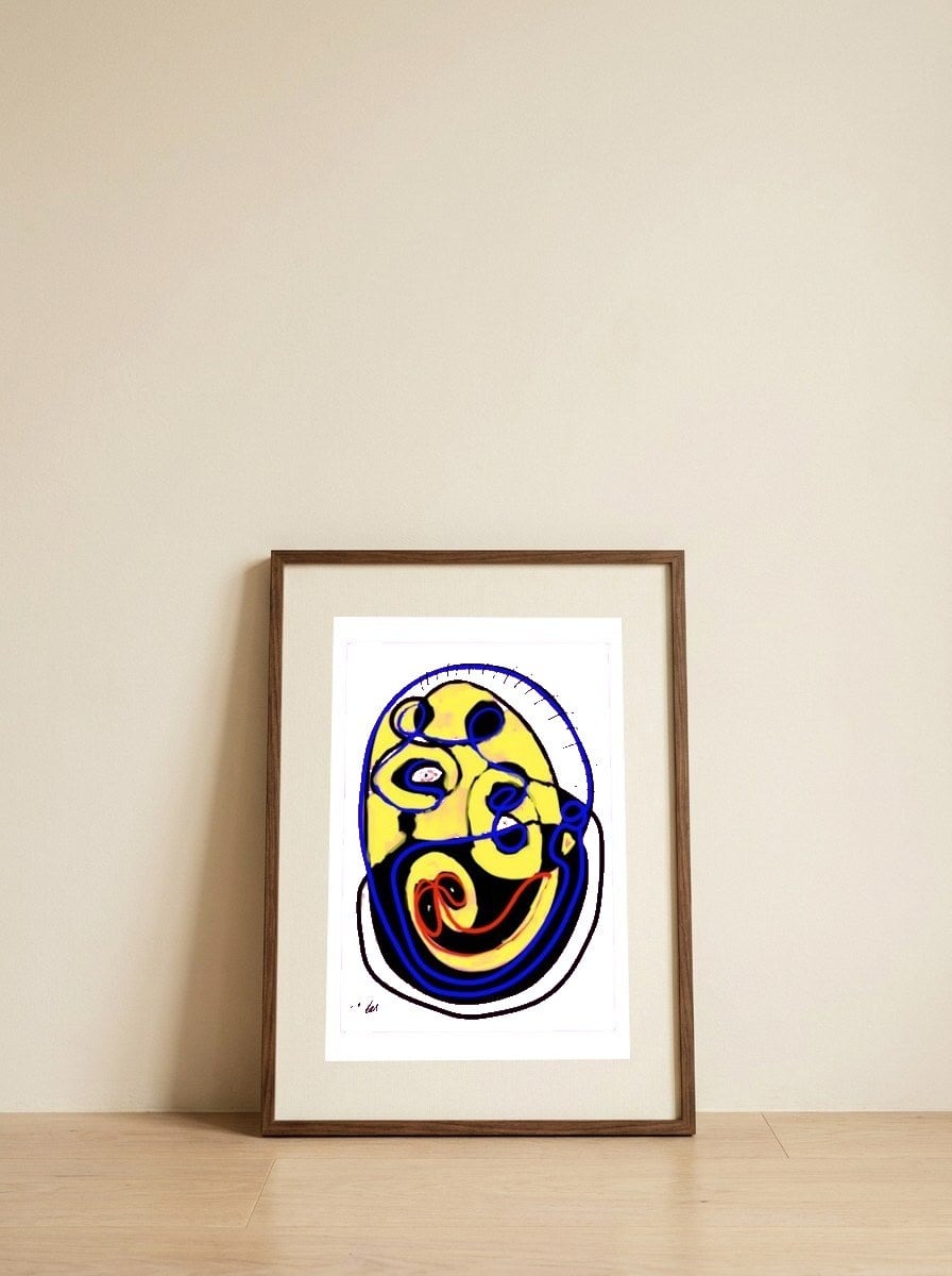 Smile — framed, leaning against the wall