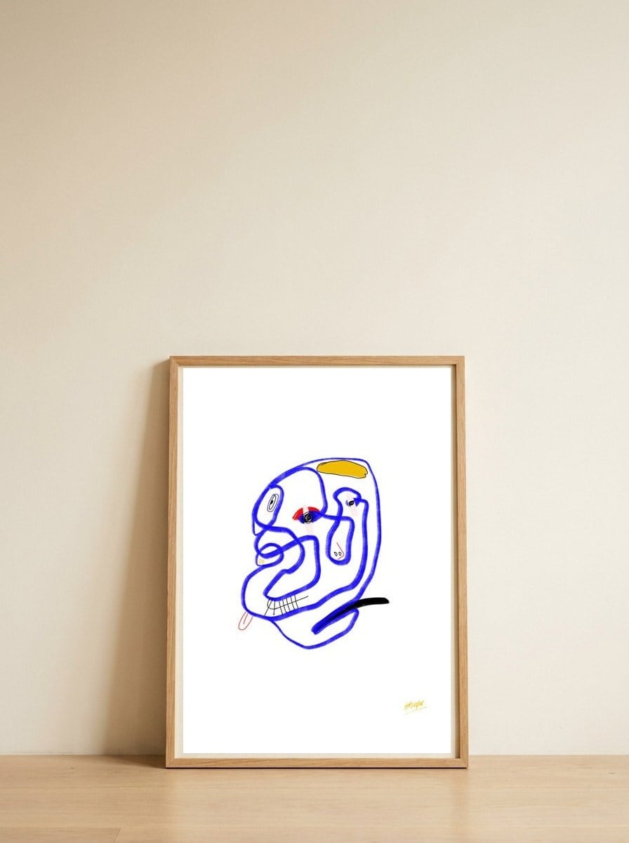 Twoface — framed, leaning against the wall