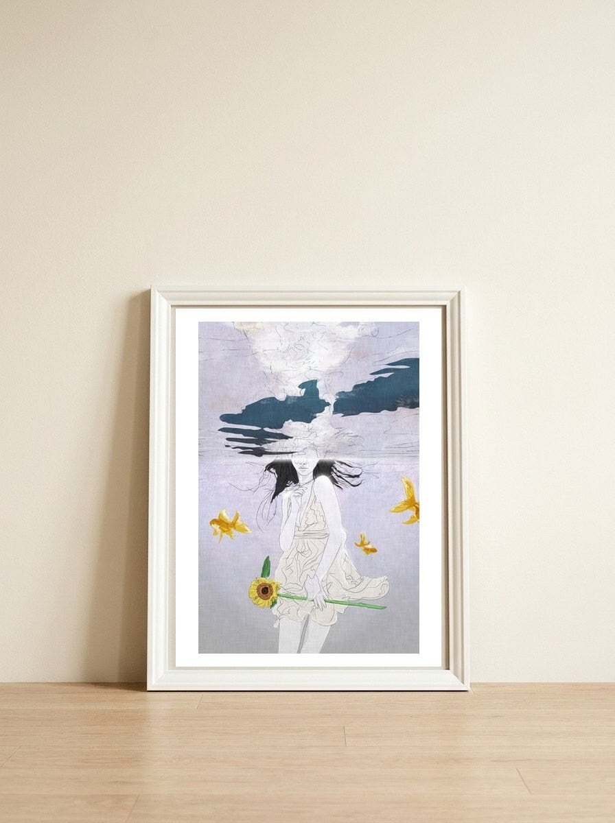 Waterplanet — framed, leaning against the wall