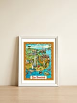San Francisco Map Illustration — framed, leaning against the wall thumbnail