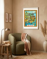 San Francisco Map Illustration framed in a tender room thumbnail