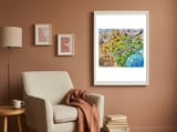 Texas Illustrated Map framed in a tender room thumbnail