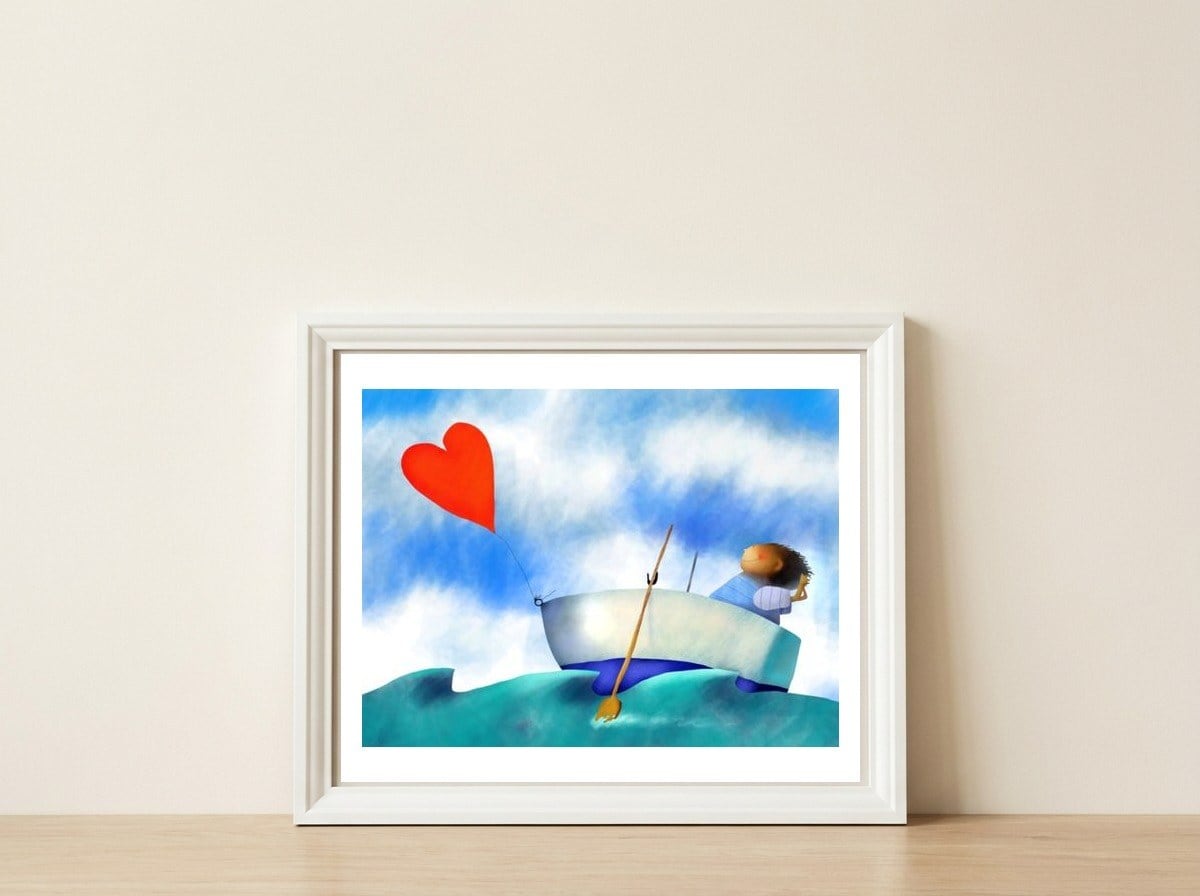 Love Boat — framed, leaning against the wall