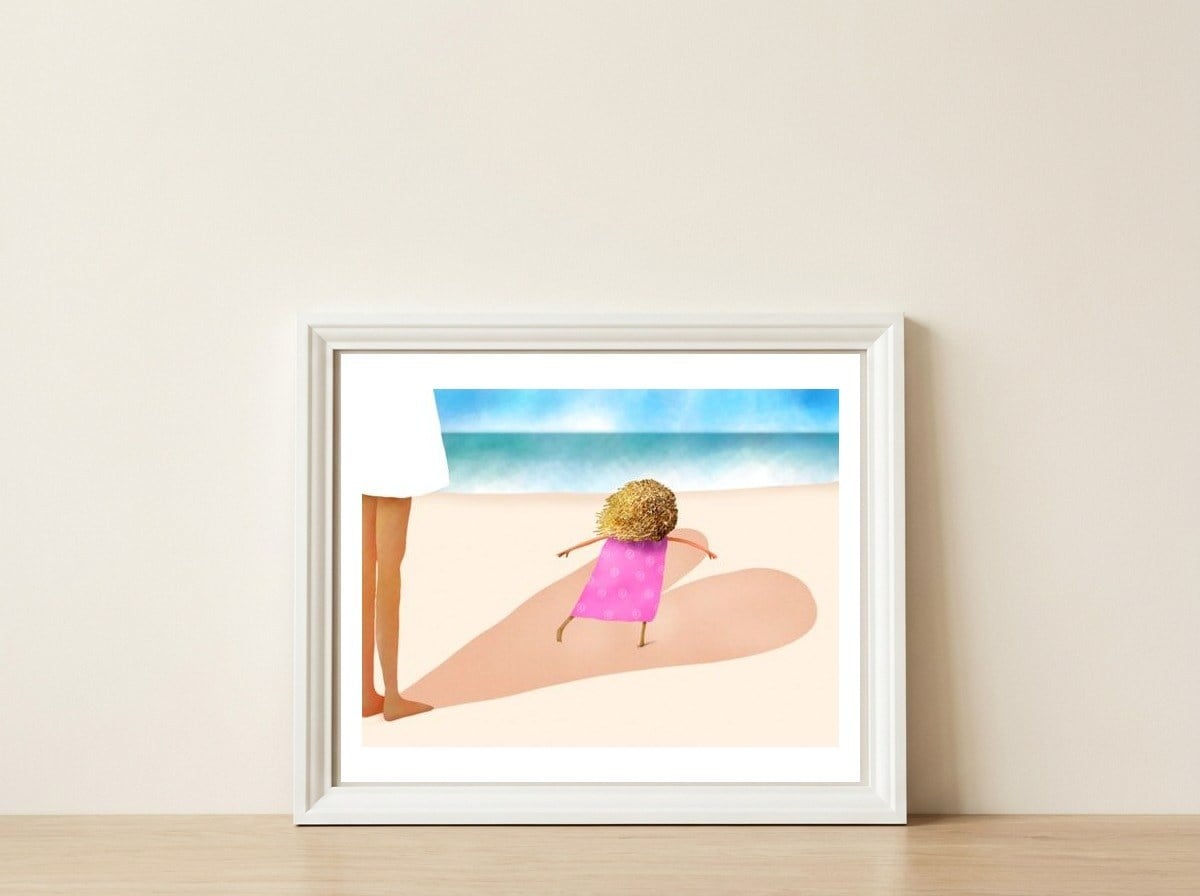 A Mother's Love — framed, leaning against the wall