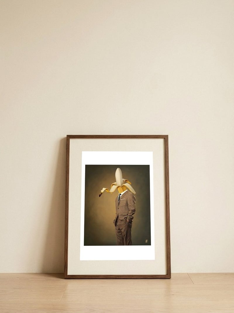 Peeled — framed, leaning against the wall
