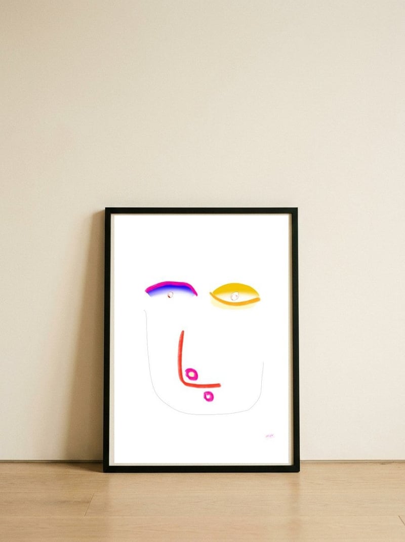 Monday — framed, leaning against the wall