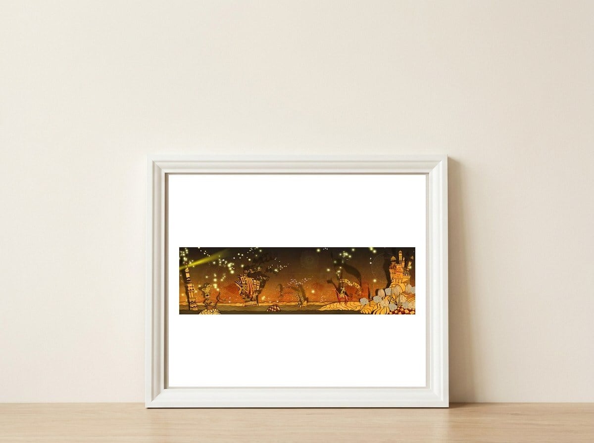 The Voyage — framed, leaning against the wall