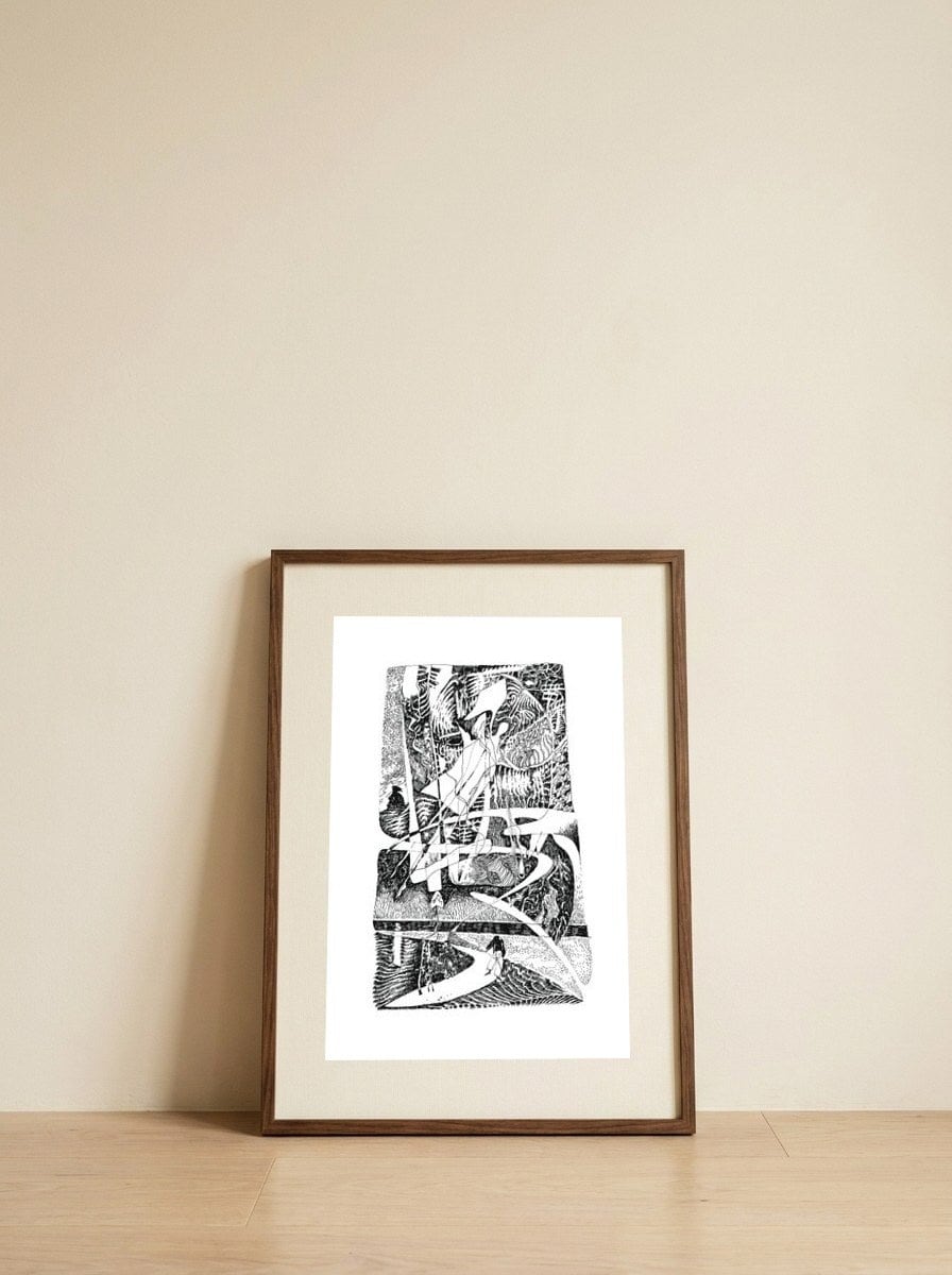 Abstract Angel Of A Dreams — framed, leaning against the wall