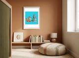 Cute Fox Christmas Tree framed in a gentle room thumbnail