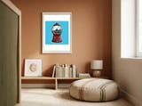 Kawaii Cute Christmas Pudding Gumball Machine framed in a gentle room thumbnail