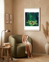 Football fans glimps of heaven. framed in a tender room thumbnail