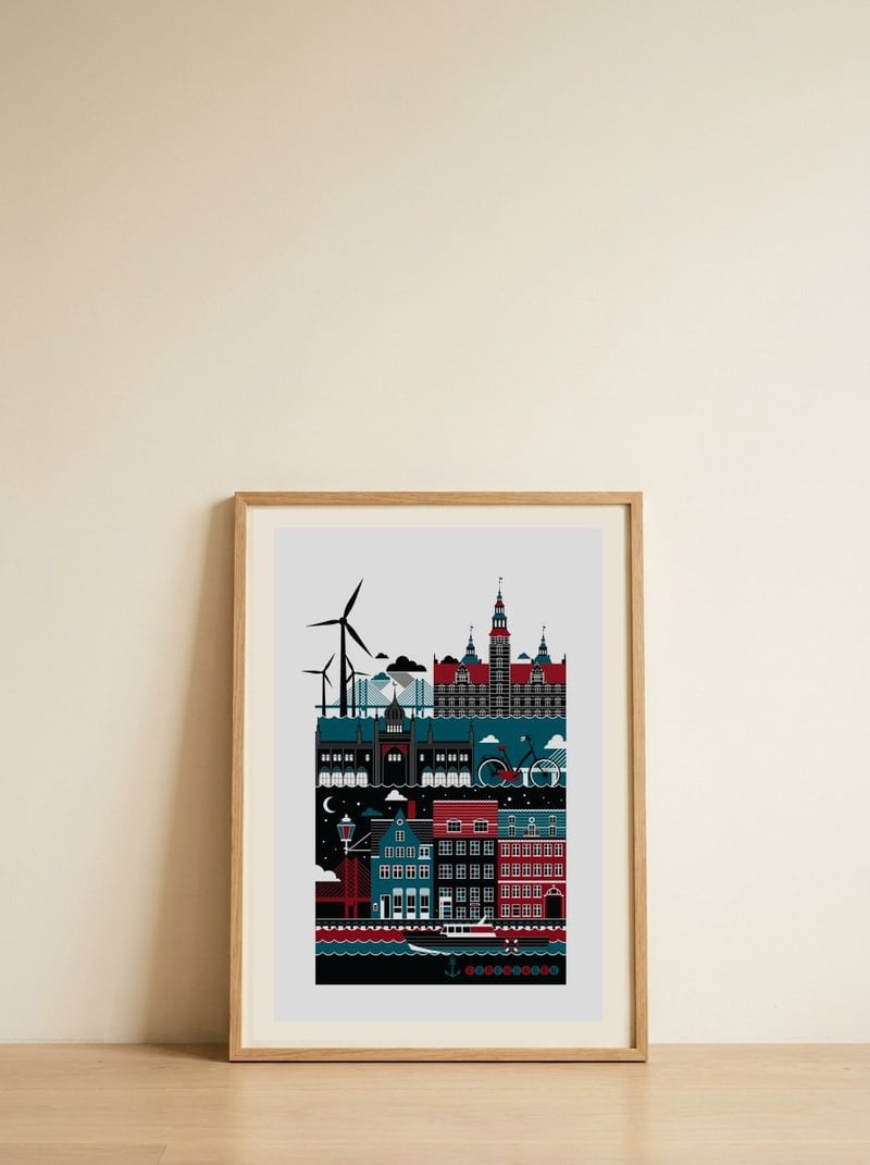 Copenhagen — framed, leaning against the wall