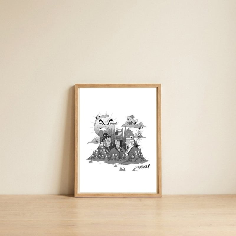MESSING AROUND — framed, leaning against the wall