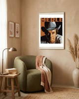 Merle Haggard Poster framed in a tender room thumbnail