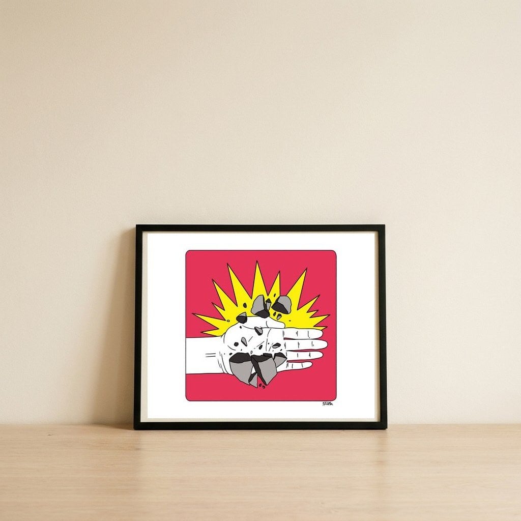 CHOP — framed, leaning against the wall
