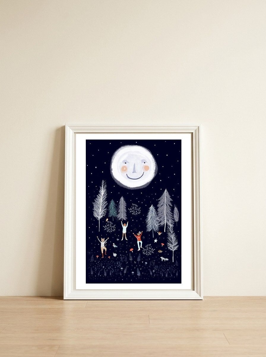 Moon Dance — framed, leaning against the wall