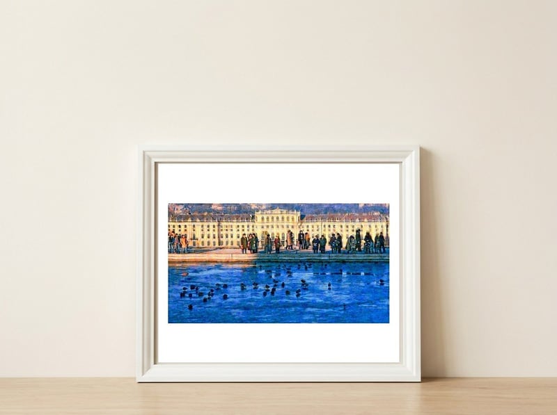 Winter's day at Schoenbrunn — framed, leaning against the wall