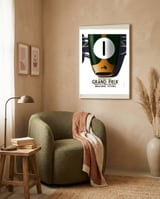 Australian Grand Prix Art Deco poster framed in a tender room thumbnail