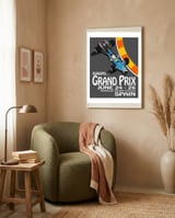 European Grand Prix poster framed in a tender room thumbnail