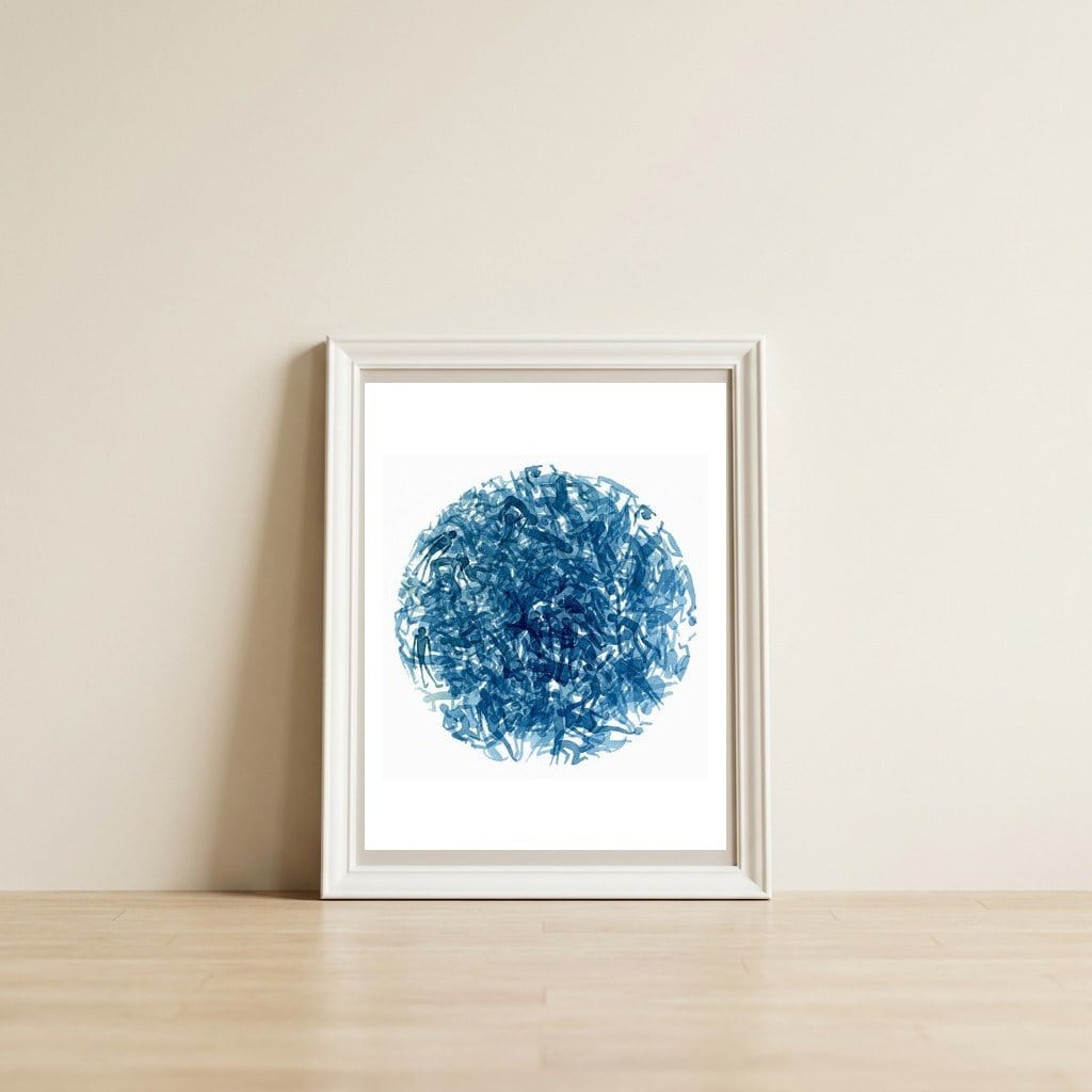 Blue Planet — framed, leaning against the wall