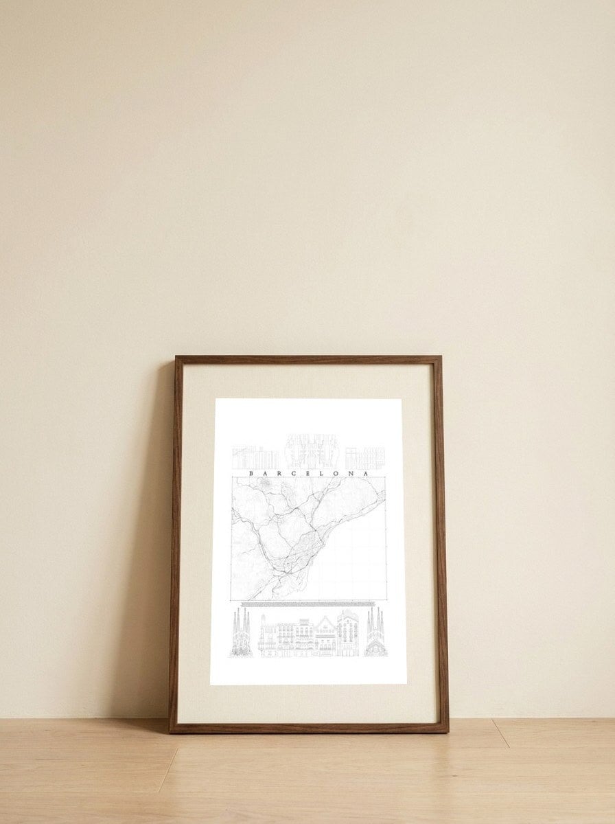 Barcelona — framed, leaning against the wall