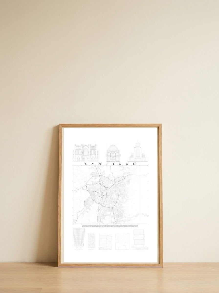 Santiago — framed, leaning against the wall