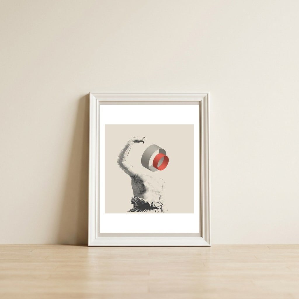 Monument — framed, leaning against the wall