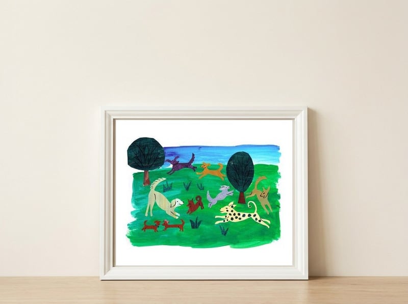 Dog Park — framed, leaning against the wall