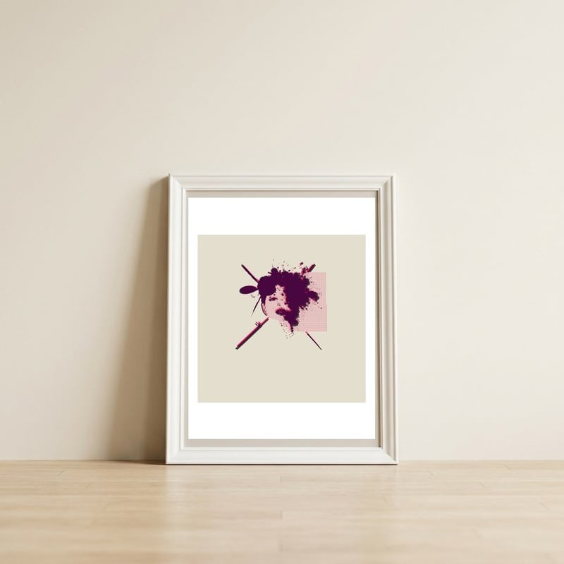 Fizzing Forth Pink Gin — framed, leaning against the wall