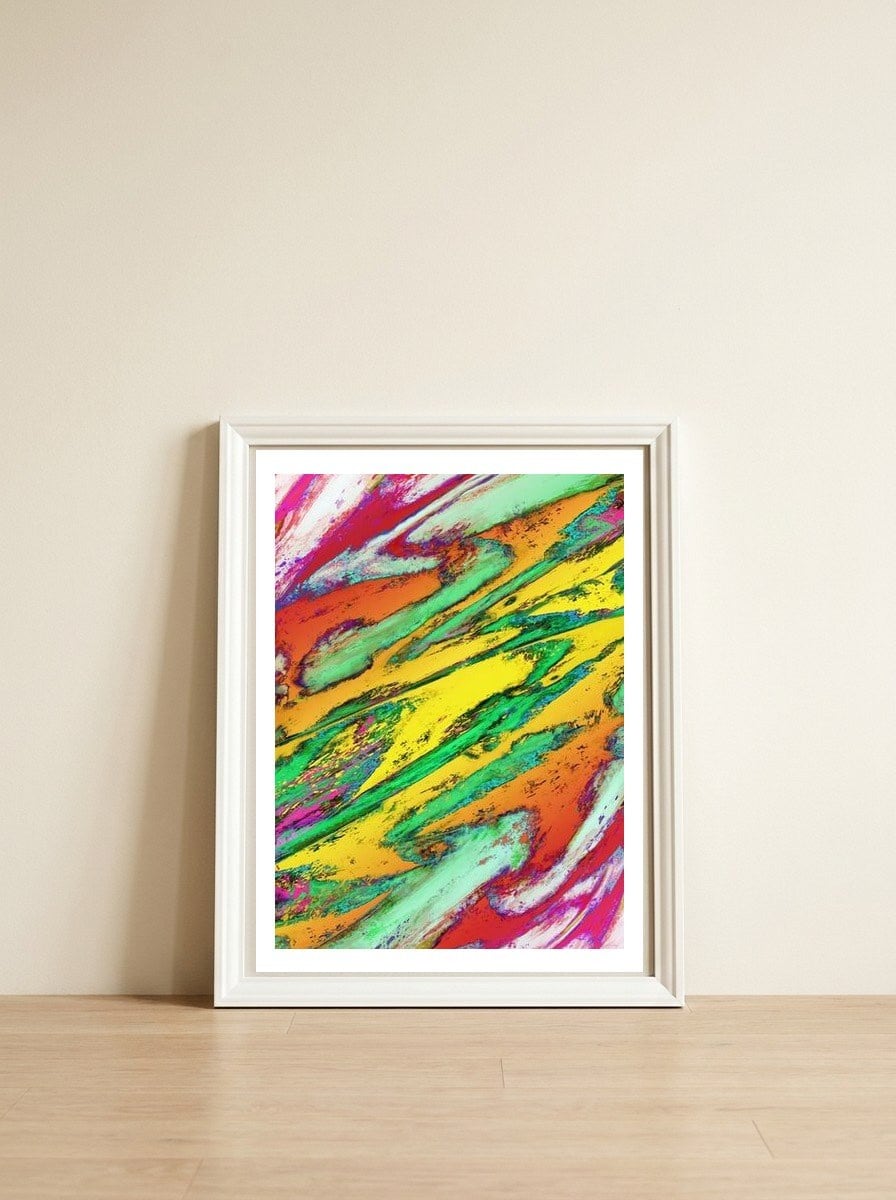 Shark Spin 2 — framed, leaning against the wall