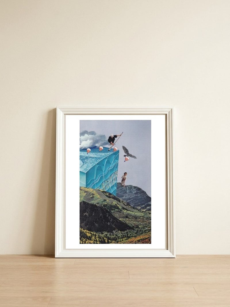 Rainy Season — framed, leaning against the wall