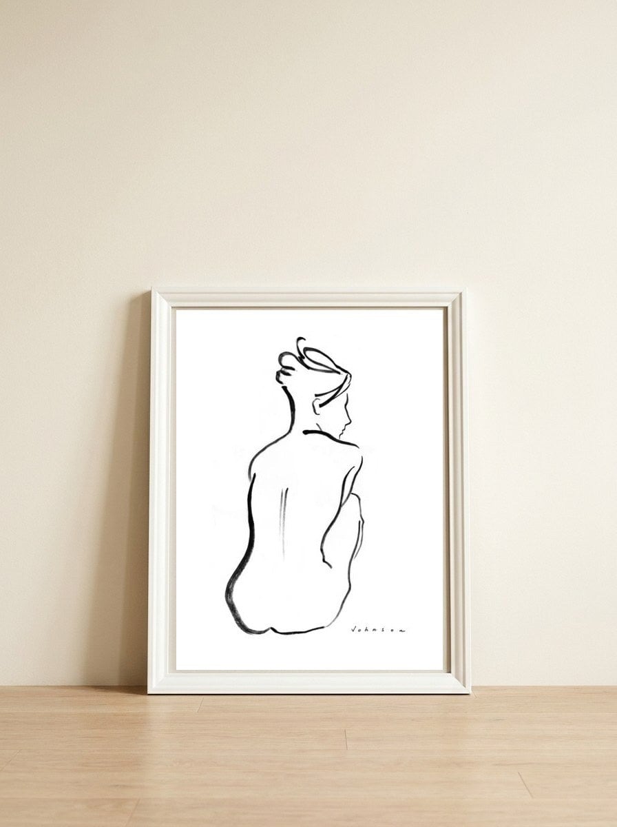 Contemplation — framed, leaning against the wall