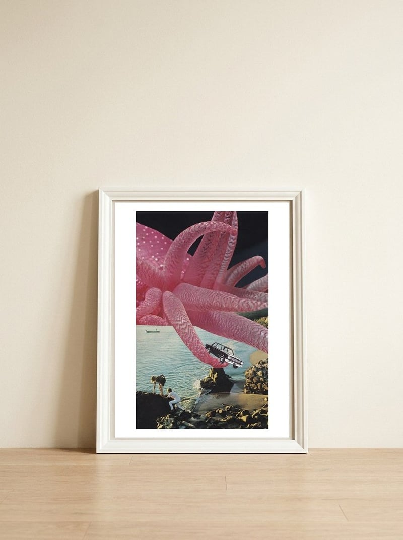 Pinky — framed, leaning against the wall