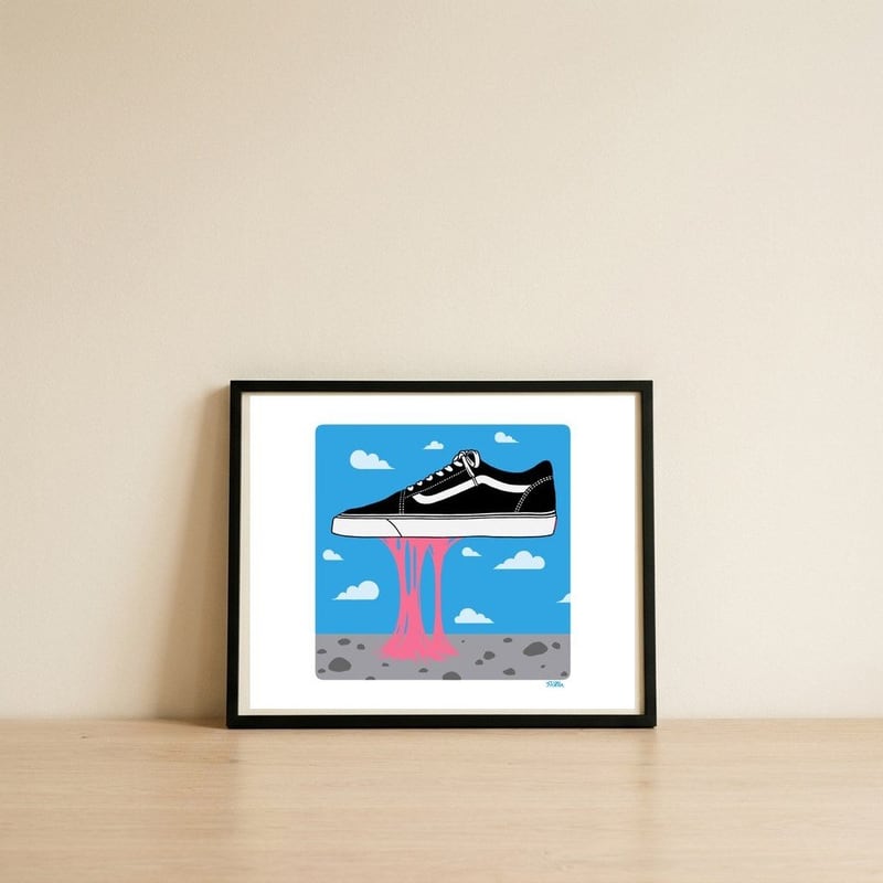 STRETCH — framed, leaning against the wall