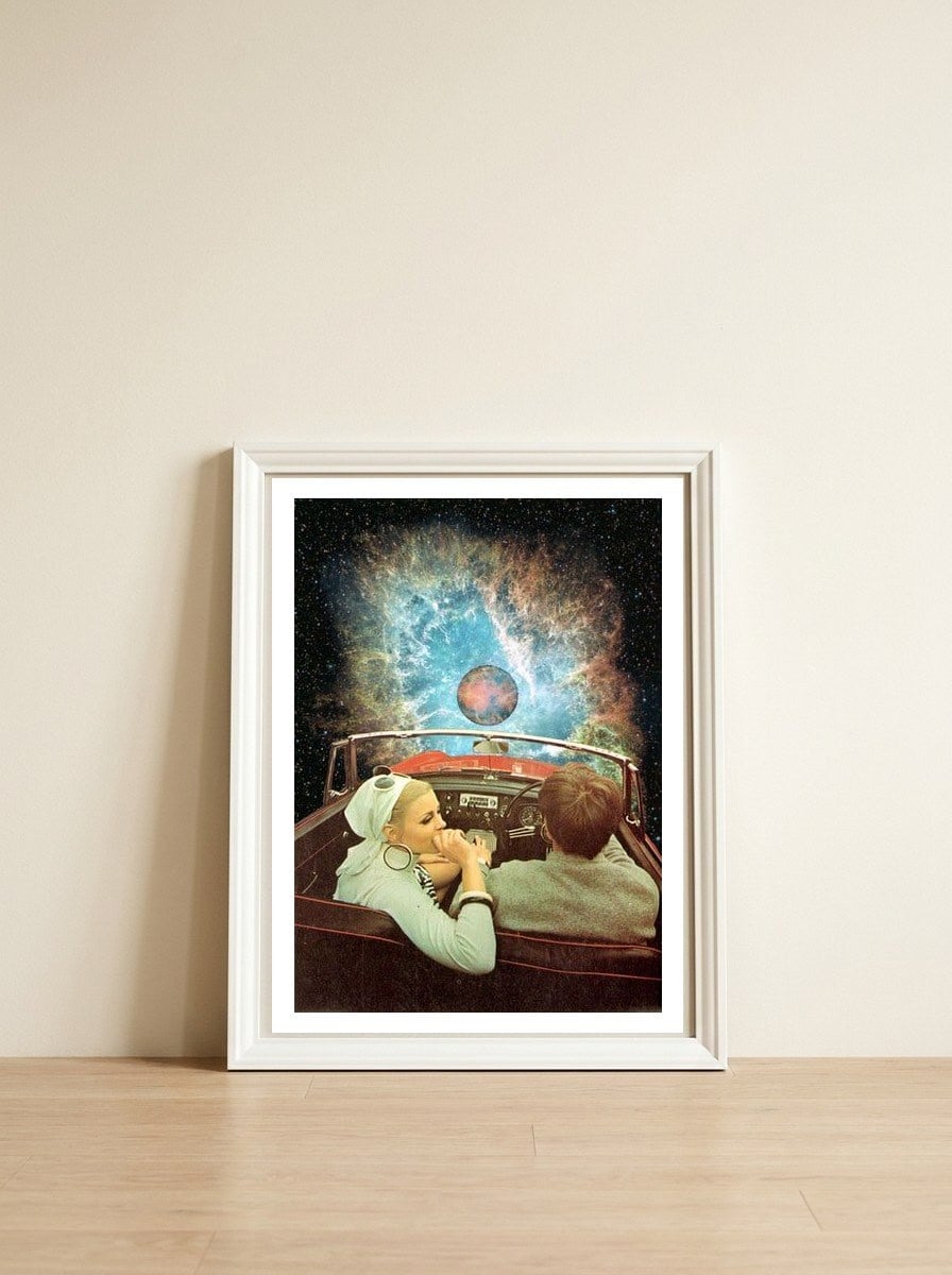 Space Ride — framed, leaning against the wall
