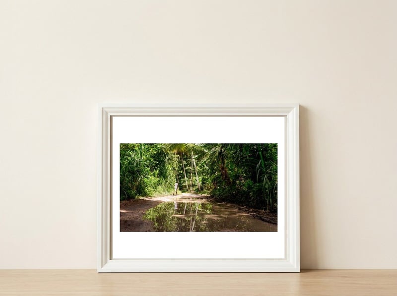 Haitian Bush — framed, leaning against the wall