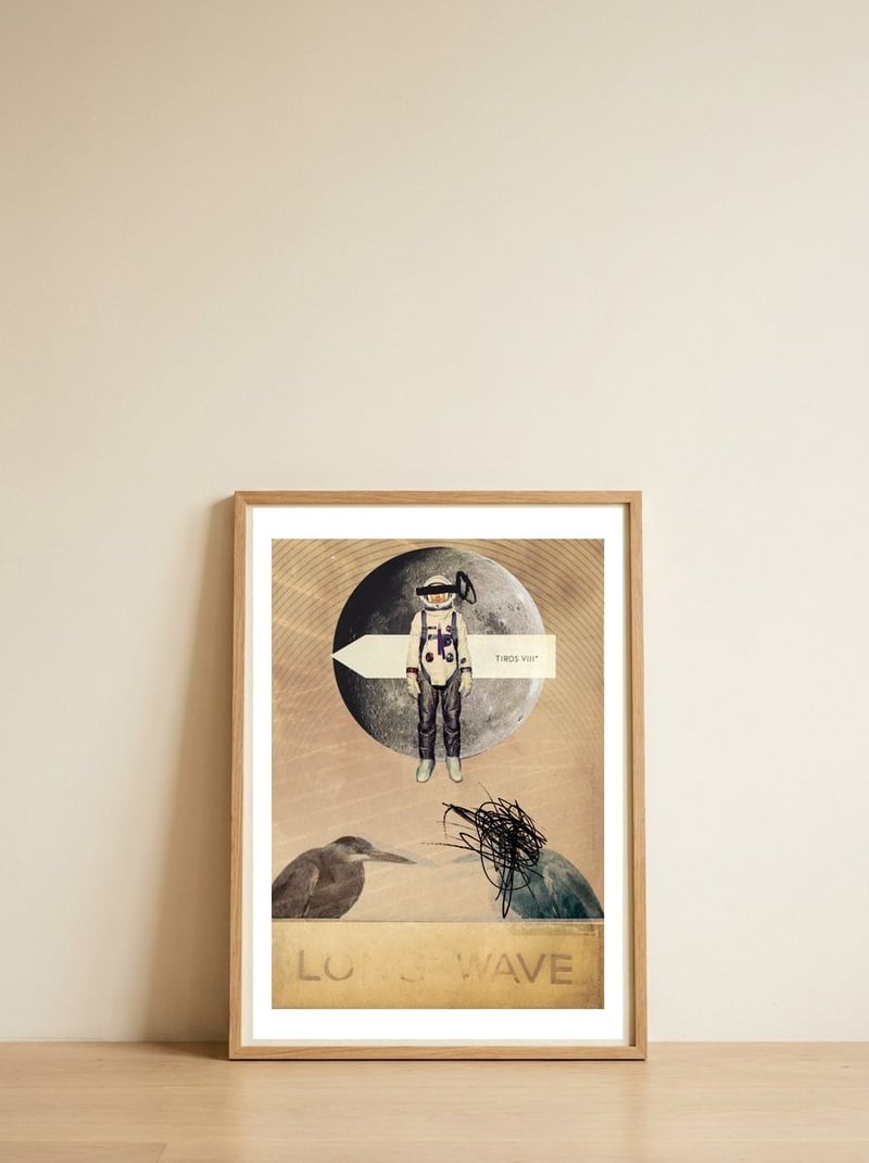 Long Wave — framed, leaning against the wall