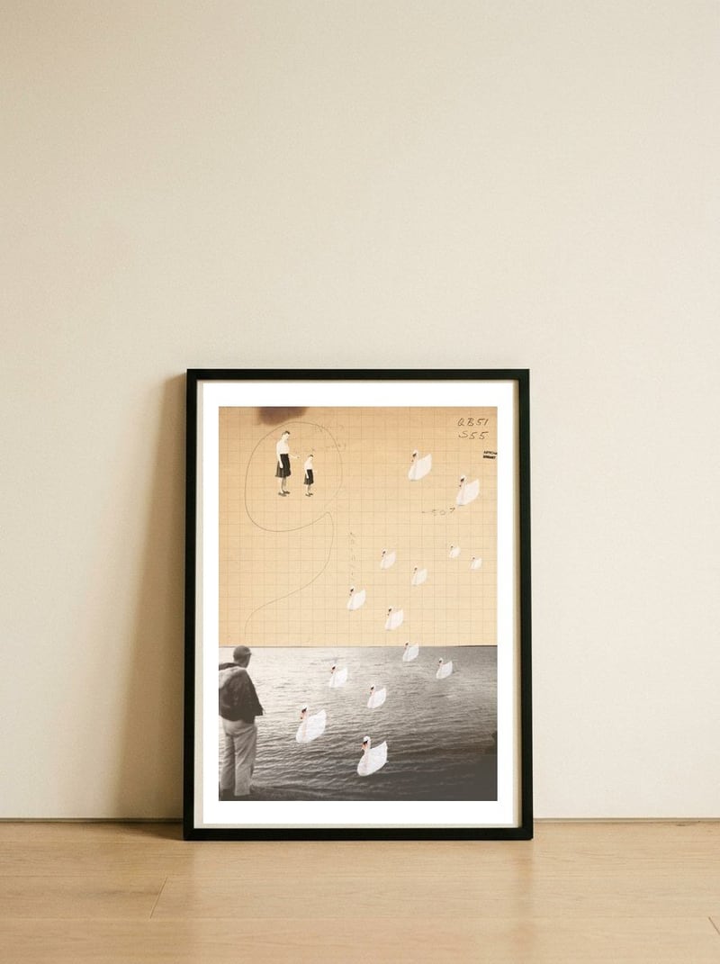 The Crystal Lake — framed, leaning against the wall