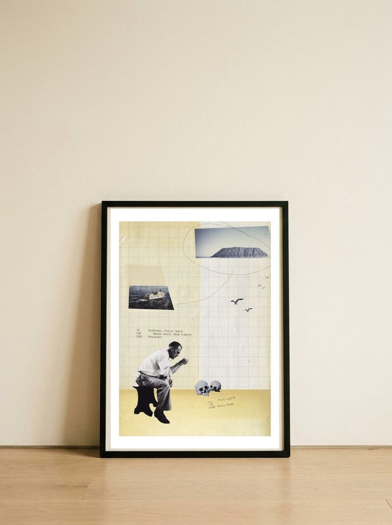 Casting the bones — framed, leaning against the wall