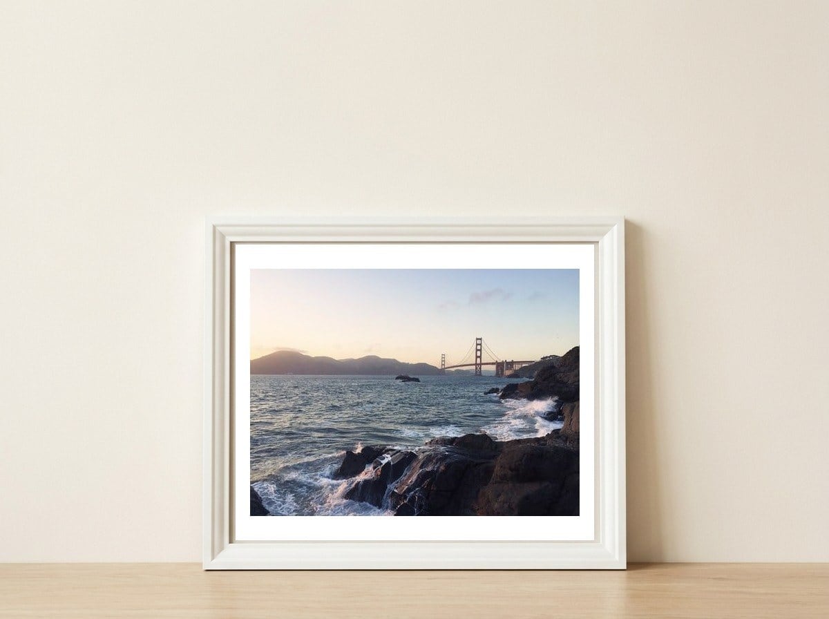 Golden Gate Bridge IV — framed, leaning against the wall