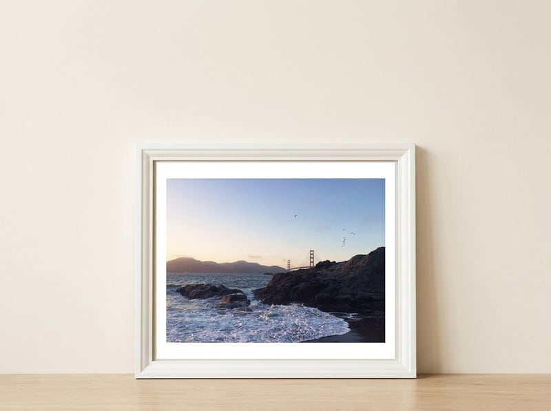 Golden Gate Bridge III — framed, leaning against the wall