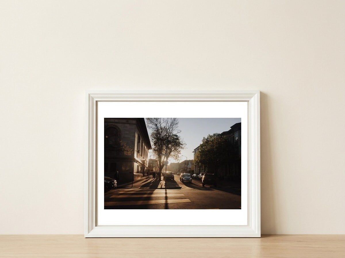 Mission District — framed, leaning against the wall