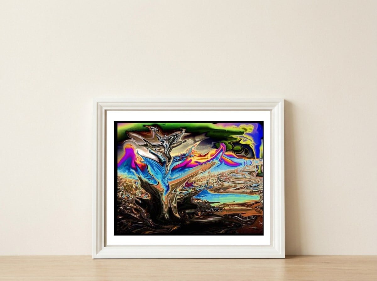 London Glass — framed, leaning against the wall