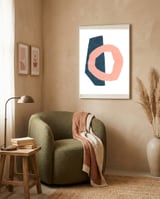 Teal Pillar Salmon Ring  framed in a tender room thumbnail