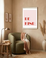 Be Kind framed in a tender room thumbnail