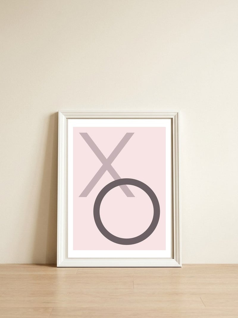 Xo  — framed, leaning against the wall