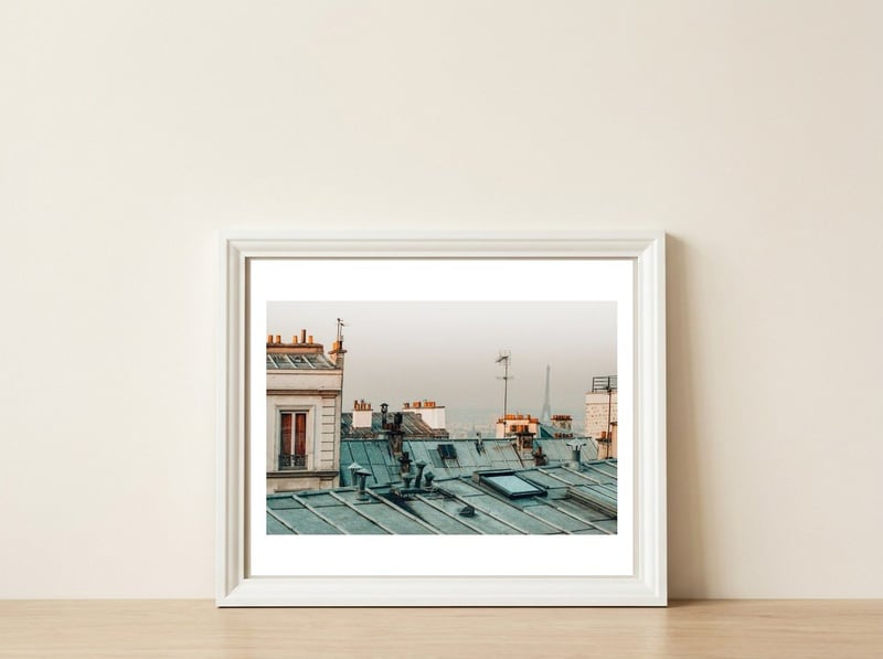 Paris Rooftop #1 — framed, leaning against the wall
