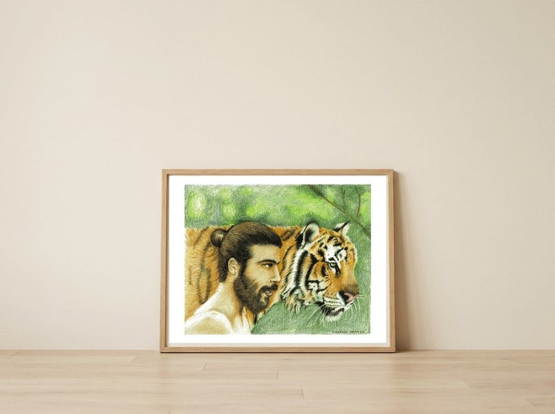 Predator — framed, leaning against the wall
